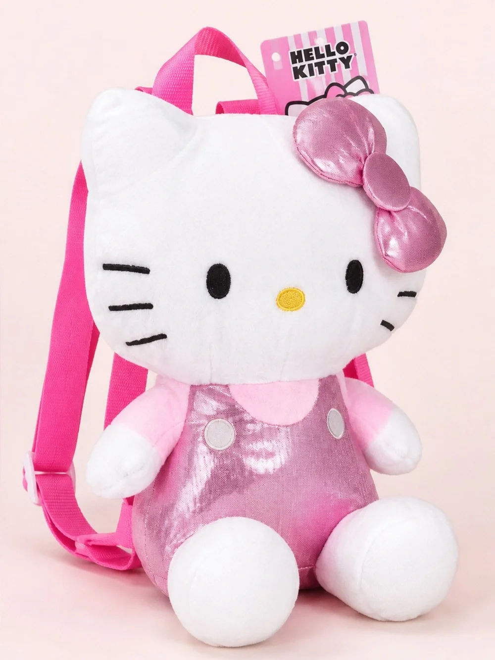 NWT Sanrio Hello Kitty 13” Metallic Pink Plush Backpack Kawaii